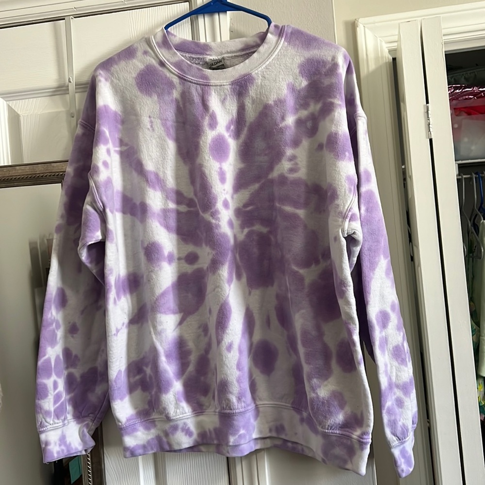 Purple tie-dye sweat shirt